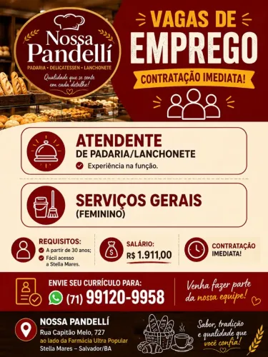 Emprego /contratação imediata