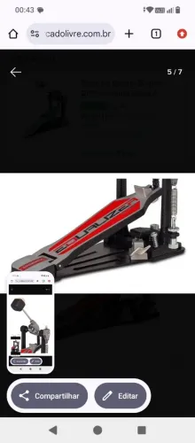 Pedal De Bumbo Odery Simples P803eq Equalizer Corrente Dupla
