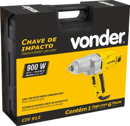 Chave de impacto com encaixe de 1/2", CIV 912, 900 W 127 V~, VONDER