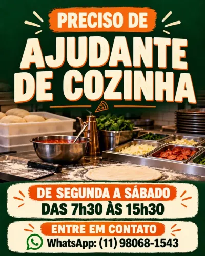 Preciso de ajudante cozinha região portal do morumbi