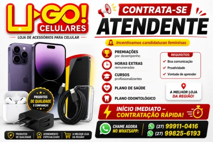 VAGAS PARA VENDEDORAS