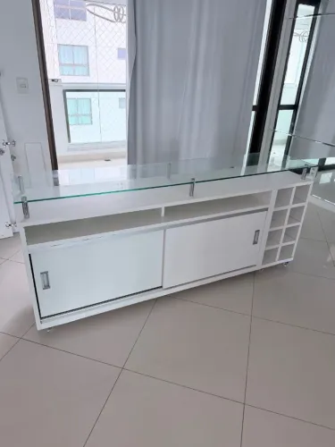 Rack para Sala com vídro em cima