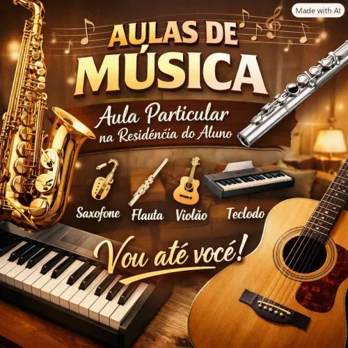 Aulas de violão  - teclado - sax - flauta transversal - para todas as idades