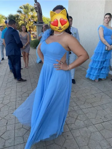 Vestido de festa/madrinha azul serenity 