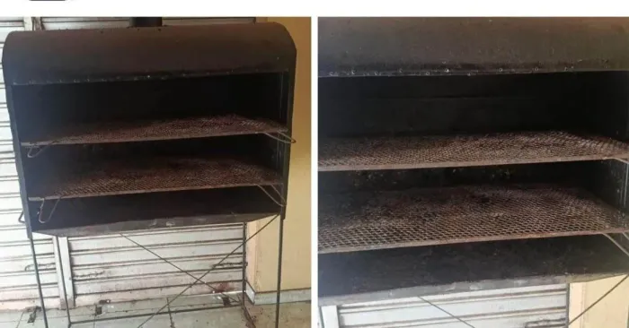 Churrasqueira de chapa com duas grelhas de tela moeda,com dois meses de uso.