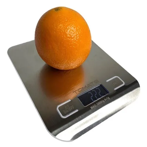 Balança Digital Para Cozinha em Inox 10kg para Dietas Nutrição Fitness