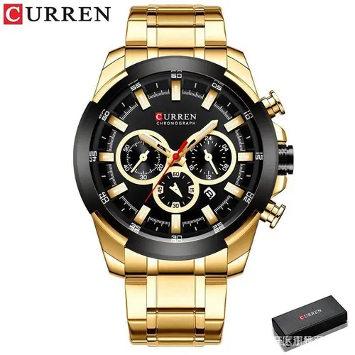 CURREN Relógio Original Masculino à Prova D'água Todo Funcional