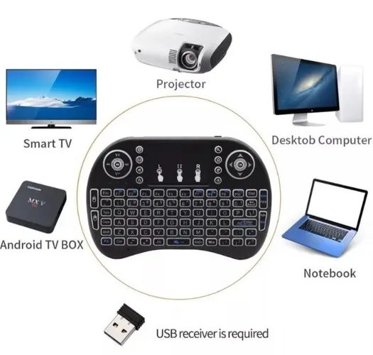 Teclado Mini Wireless Touch Pad Celular Pc Android Tv Smart  Arduino Automação COD-AP139  