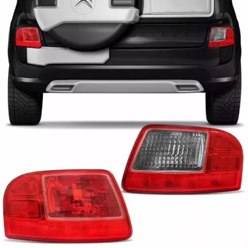 Lanterna Parachoque Citroen AirCross 2011 à 2015 - Traseiro Vermelho D/E - Luz de Neblina