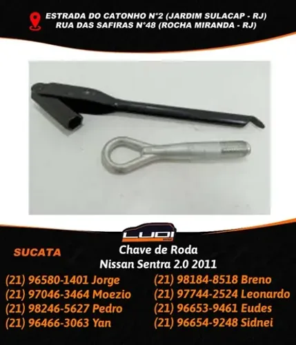 Chave de Roda Nissan Sentra 2.0 2011