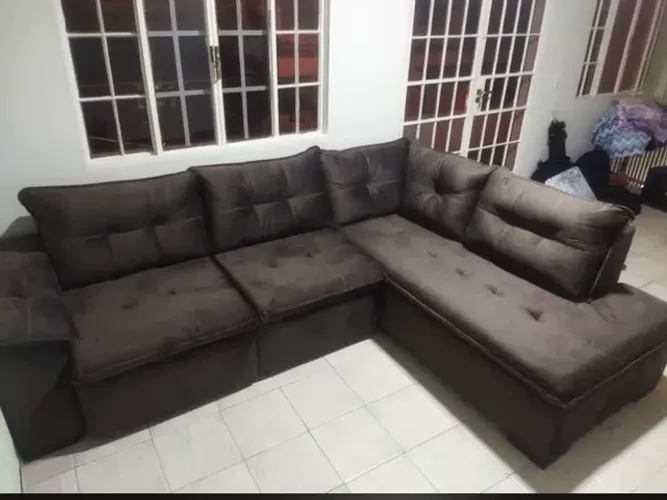 Sofa de canto retratril reclinavel/ molas pronto entregar