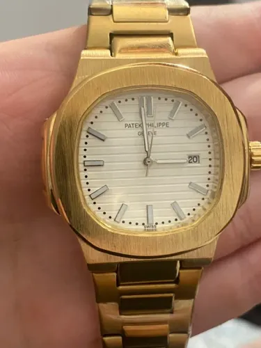 relógio patek gold white