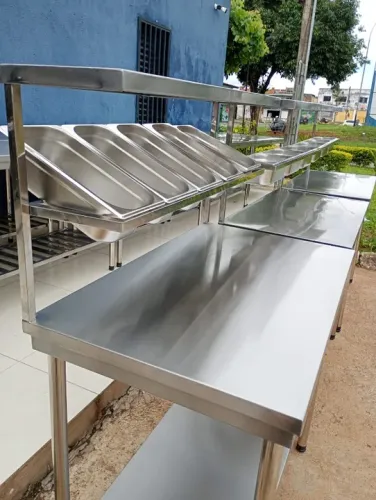 Mesas condimentadoras inox a pronta entrega - Vários modelos e medidas.