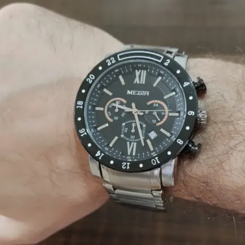 Relógio Masculino Megir Aço Inox Original