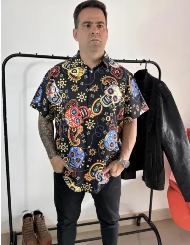 Camisa Estampada Caveira - G 