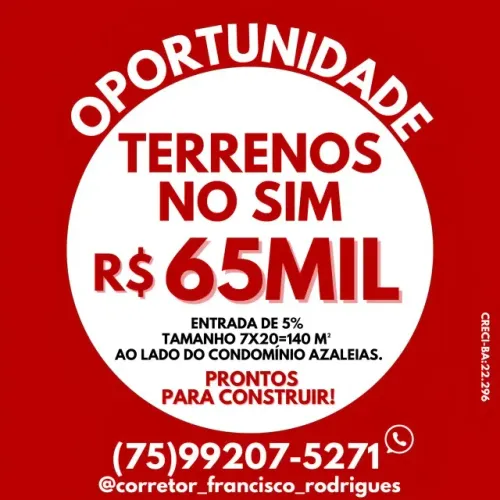 VENDA-LOTES. DIRETO COM A CONSTRUTORA. TUDO LEGALIZADO!