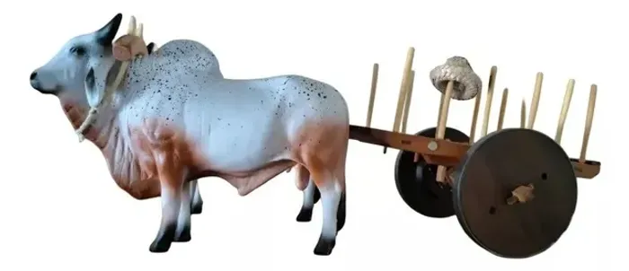 Carro De Boi Decoração, Miniatura Perfeita Fazenda, Sítio ( Carro + Bois )