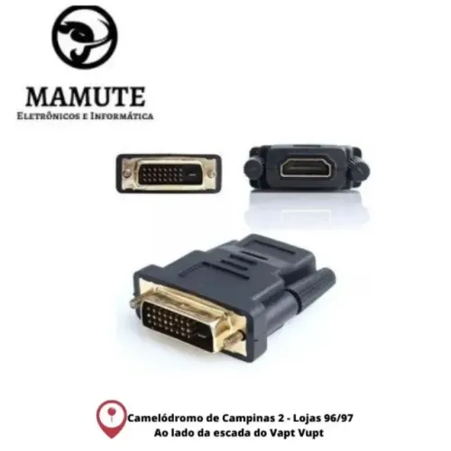 Adaptador Conector Dvi Digital Macho 24+1 Para Hdmi Fêmea