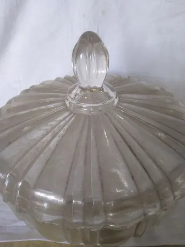 Conjunto de Sobremesa em Vidro Cristal - Antigo