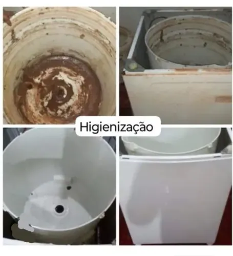 Limpeza e higienização de máquinas de lavar roupas