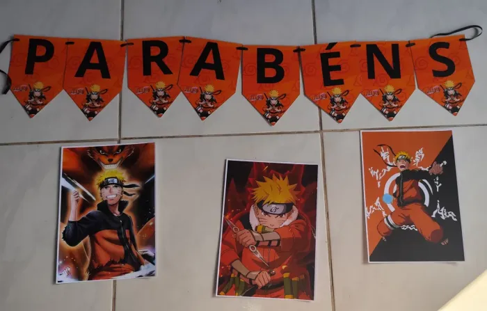 Decoração Naruto Aniversário - Badeirolas e Posters