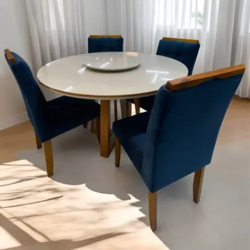 Mesa Redonda Atlanta 1,20m  4 cadeiras    MDF   Pronta Entrega!