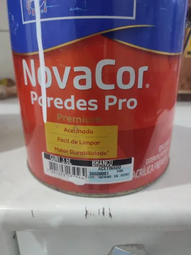 Tinta Branca Acetinado Novacor Paredes Pro 3.6L
