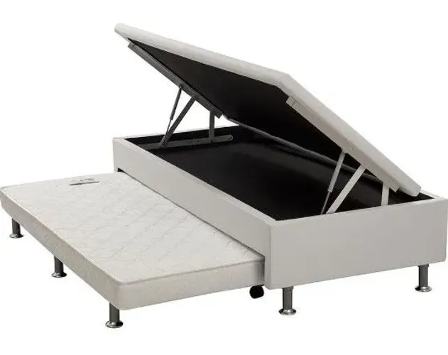 Baú +Cama Auxilar Solteiro (preto & branco)