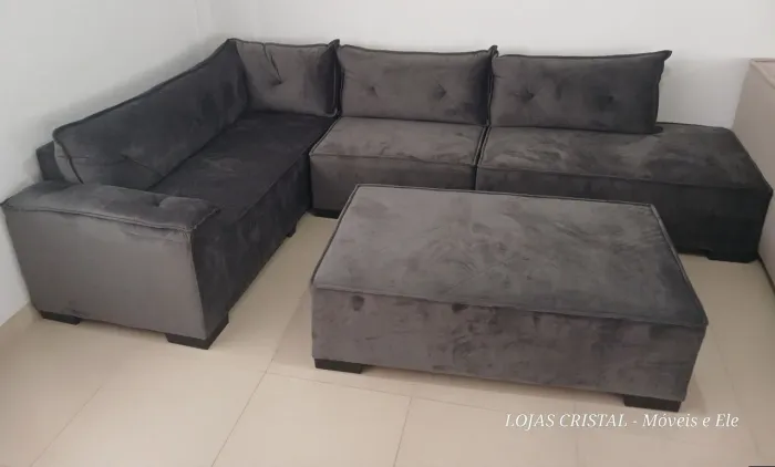 Sofá de Canto Cinza - Novo!