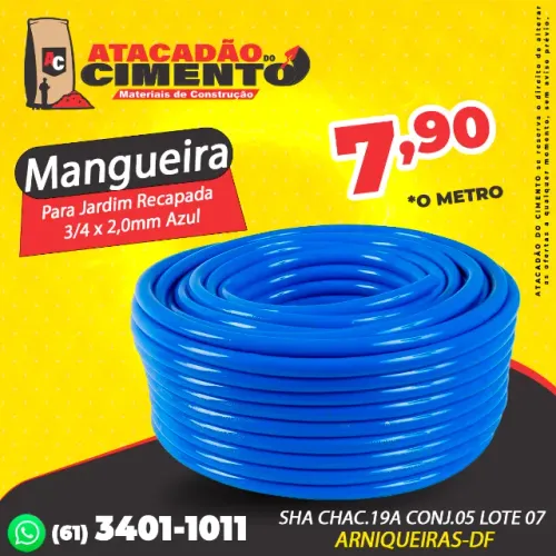 Mangueira Para Jardim Recapada 3/4 x 2,0mm Azul