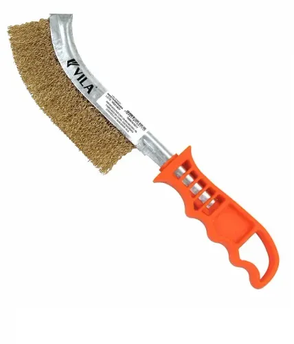 Escova Manual Com Cerdas De Aço Latonado 10" Vila
