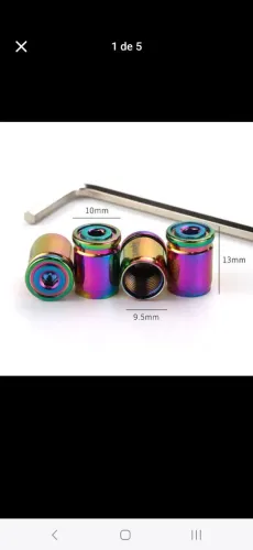 Tampa de válvula de pneu em metal para bicicleta