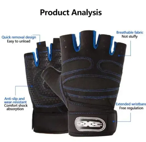 Luvas de Musculação Fitness Half-Finger Cycle Zone