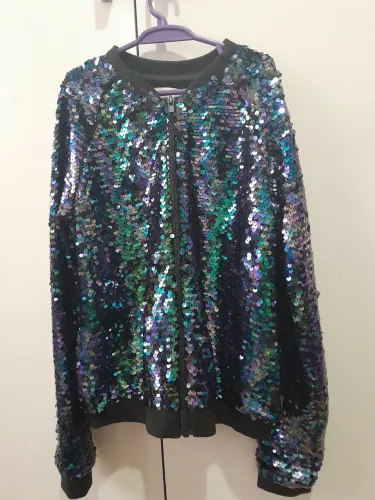 Jaqueta bomber Paetês menina