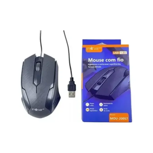 Mouse para Computador Com Fio Inova IN-20057