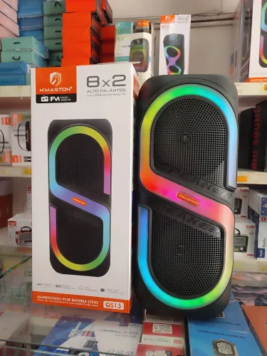 Caixa de Som Bluetooth H'MASTON QS-13 50w- Grande 51cm com led RGB