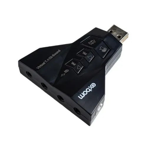 Adaptador de Som USB 7.1 Canais para PCs e Notebooks