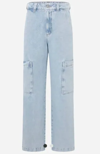 Calça Anos 90 em Jeans com Cintura Alta e Bolsos Laterais Azul