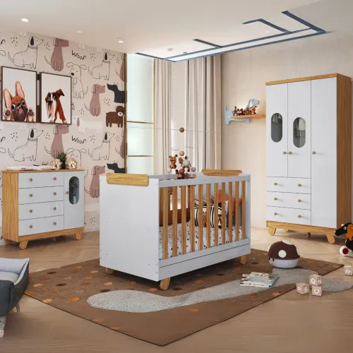 Cômoda Infantil com Guarda-Roupa e Berço super funcional!! 82tt6
