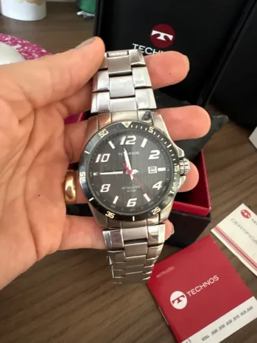 Relógio Technos masculino skymaster prata