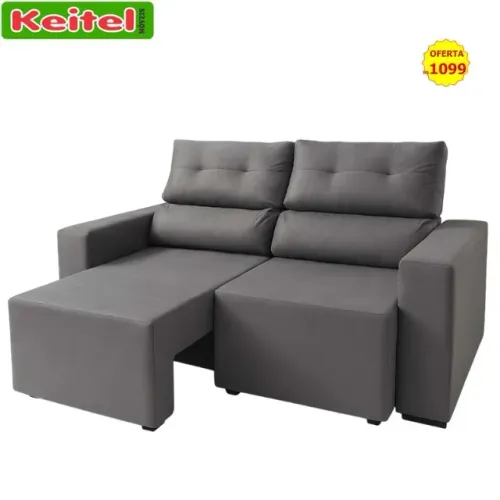 Sofá Retrátil e Reclinável Itália Cinza Escuro