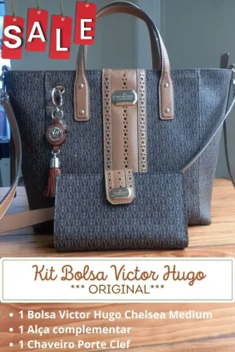 Bolsa Victor Hugo Chelsea Medium com acessórios Seminova Original