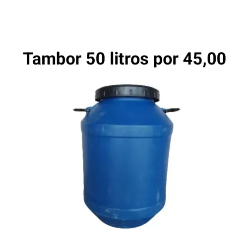 Tambor de plástico 50 litros para água potável ração grãos 