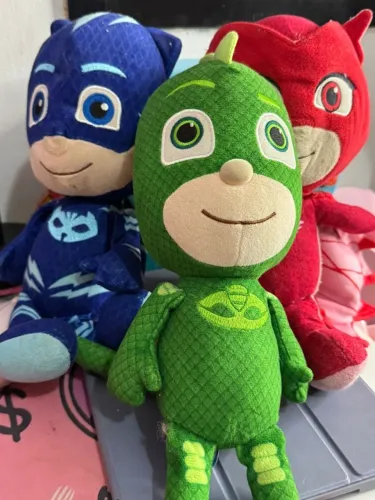 Pelúcias PJ Masks: Menino Gato, Corujita e Lagartixo