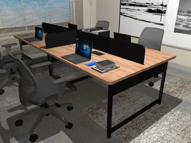 Estação Corporativa Delluxe. 4 Cxs. de Tomadas. L240cm x P120cm x A74cm