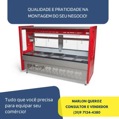 Balcão de Carnes vermelho 1,75M Polar