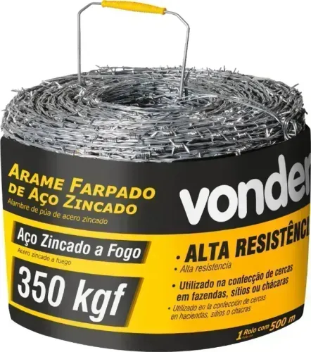 Arame farpado para cerca 350 kgf, 500 m, Vonder