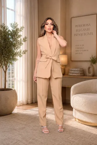 Conjunto Feminino Alfaiataria Elegante. Tendência 2026 com Qualidade Premium