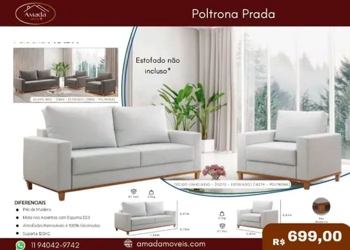 Poltrona Prada, a pronta entrega 
