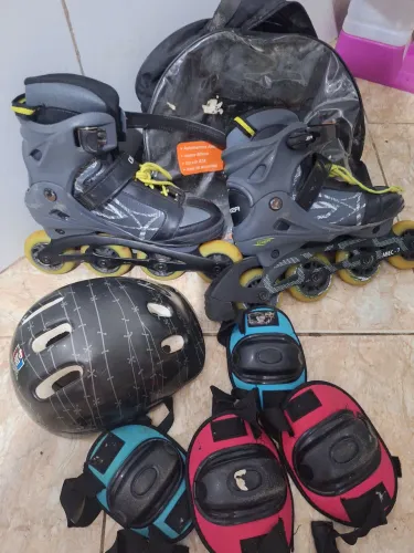 Patins Oxer Byte 37/38 + Bolsa + Kit Proteção